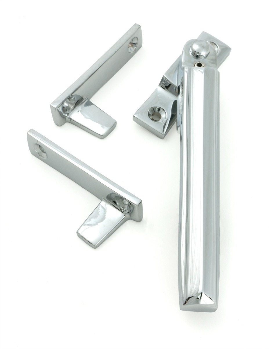 Polished Chrome Nightvent Locking Art Deco Fastener From The Anvil