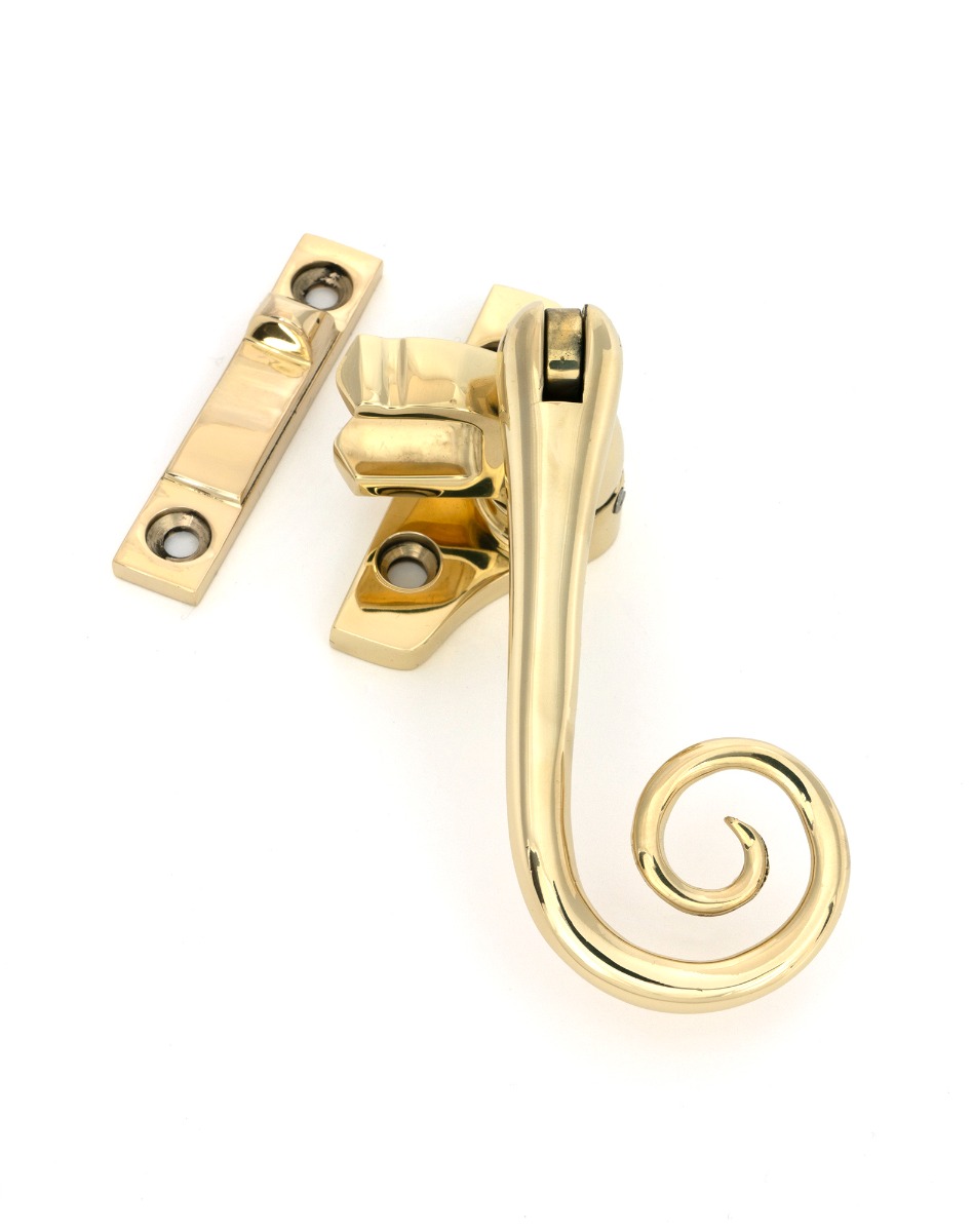 Polished Brass Nightvent Locking Monkeytail Fastener Steel Window From The Anvil
