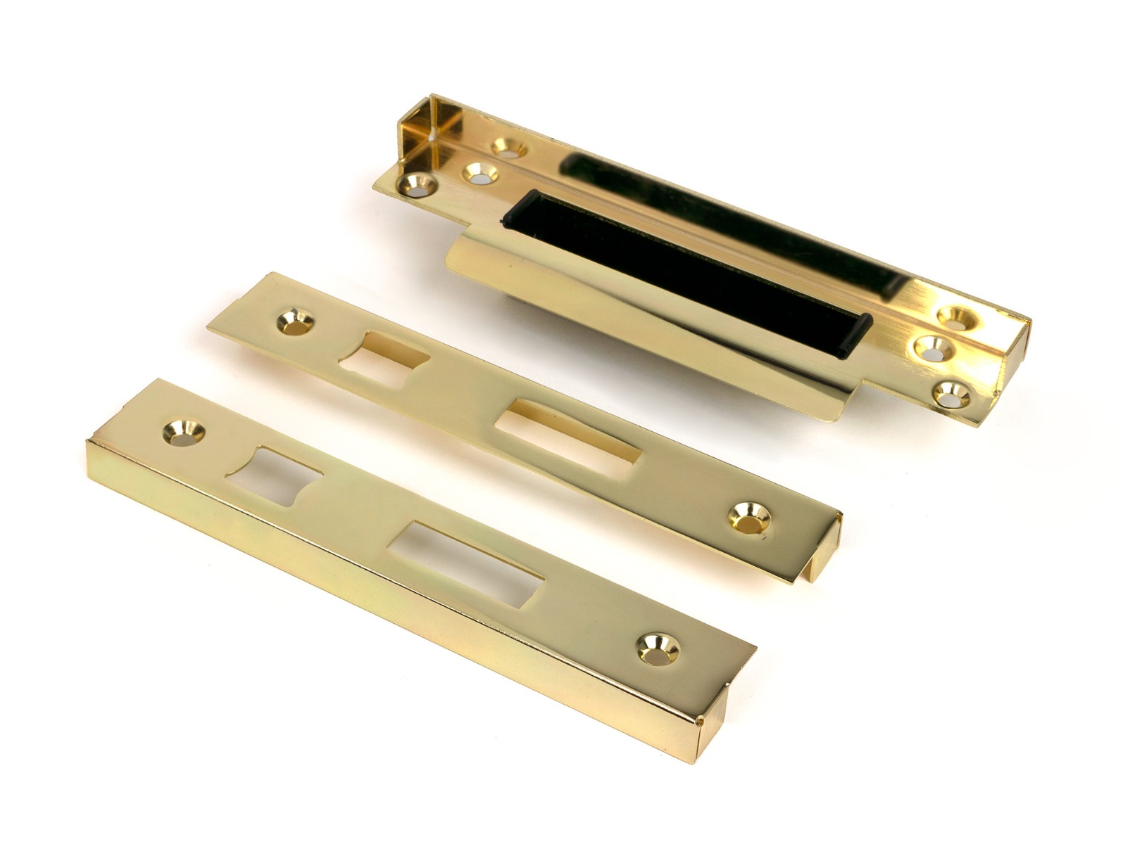 Polished Brass 13mm door Rebate Kit For Sash Lock From The Anvil