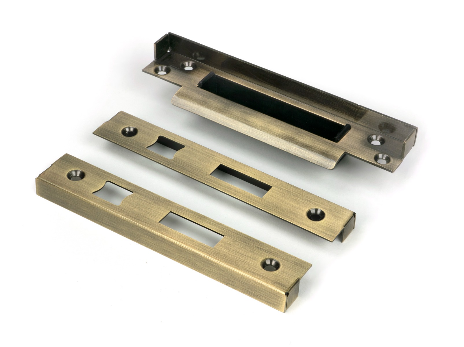 Aged Brass 13mm door Rebate Kit For Sash Lock From The Anvil