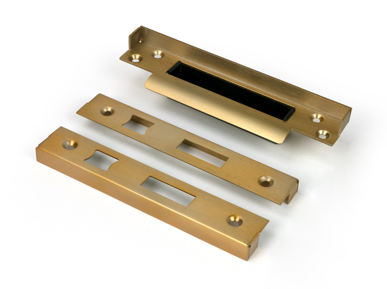 Satin Brass 13mm door Rebate Kit For Sash Lock From The Anvil