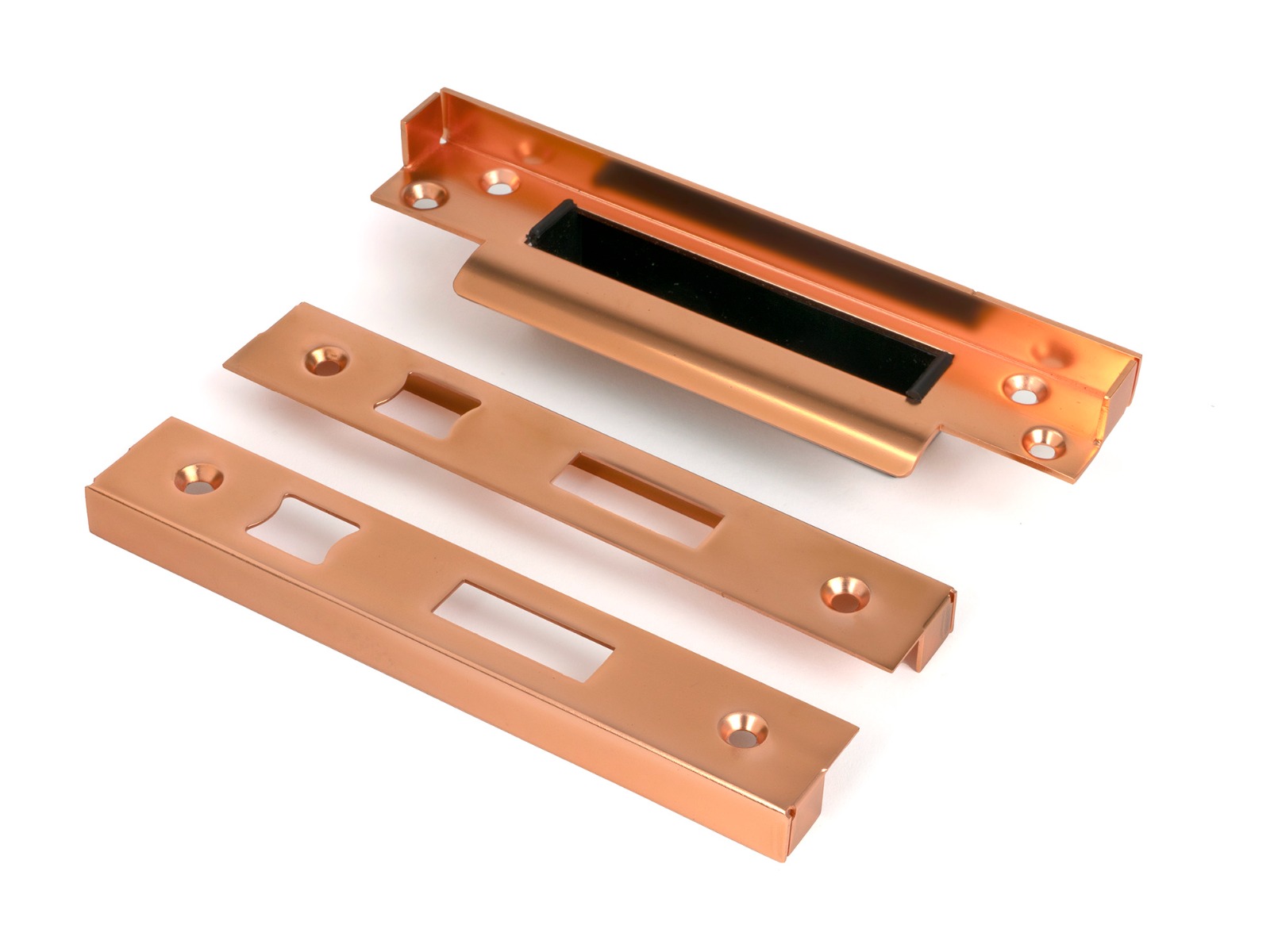 Polished Bronze 13mm door Rebate Kit For Sash Lock From The Anvil