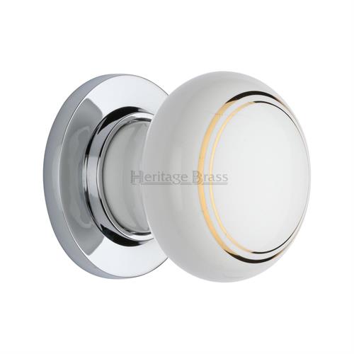 Heritage Brass 6010-PC Gold Line Knob with Polished Chrome base