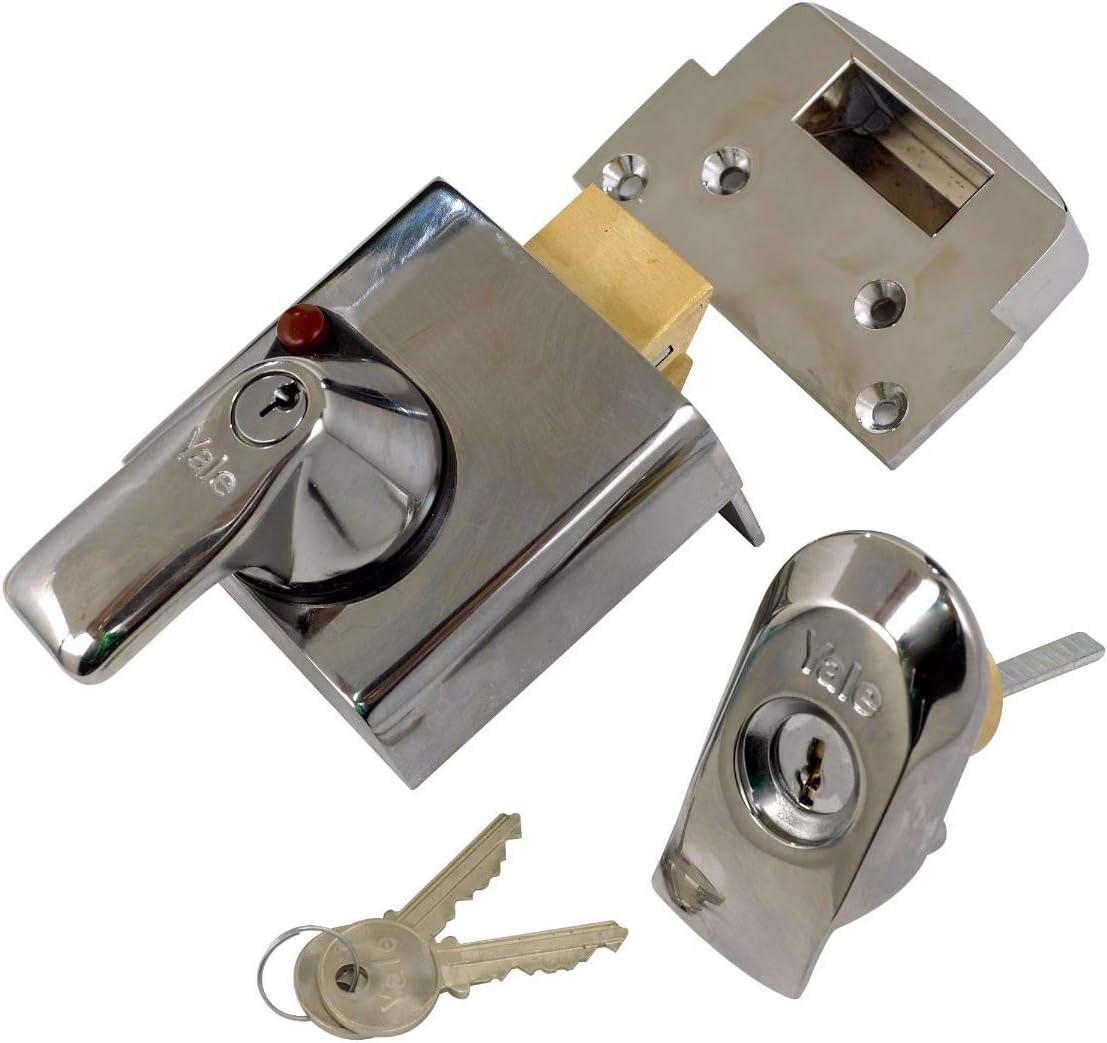 PBS1 Max Security British Standard and Insurance Approved Frontdoor Nightlatch Polished Chrome P-BS1-CH-CH-60 by Yale