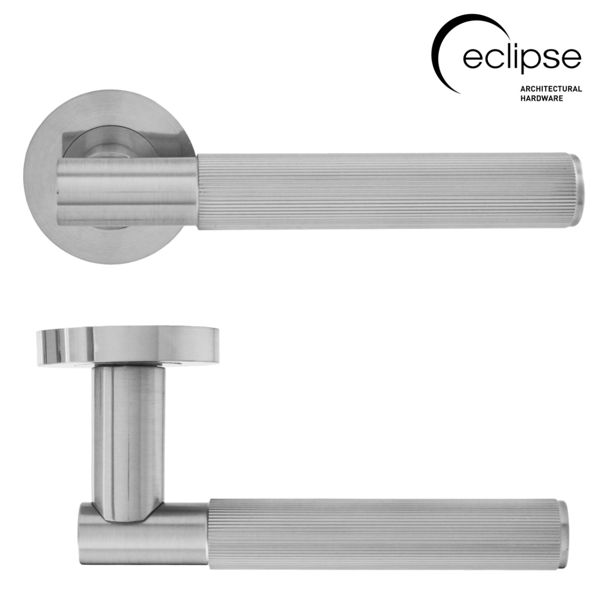 Eclipse Linear Insignia Lever Door Handle On Rose SNP Satin Nickel 63242