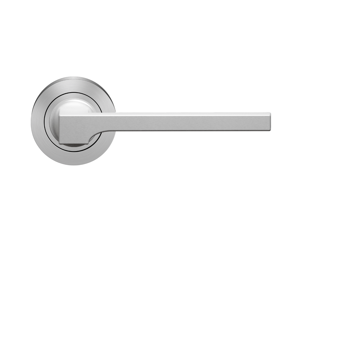 Karcher Design ER57 Soho Door Handle on Round rose in satin stainless steel,