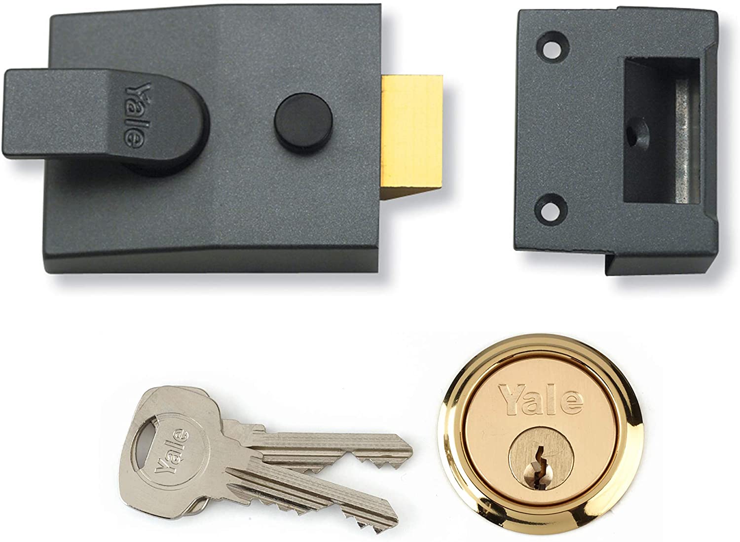 Yale 89 Deadlocking Nightlatch Polished Brass-DMG B-89-DMG-PB-60