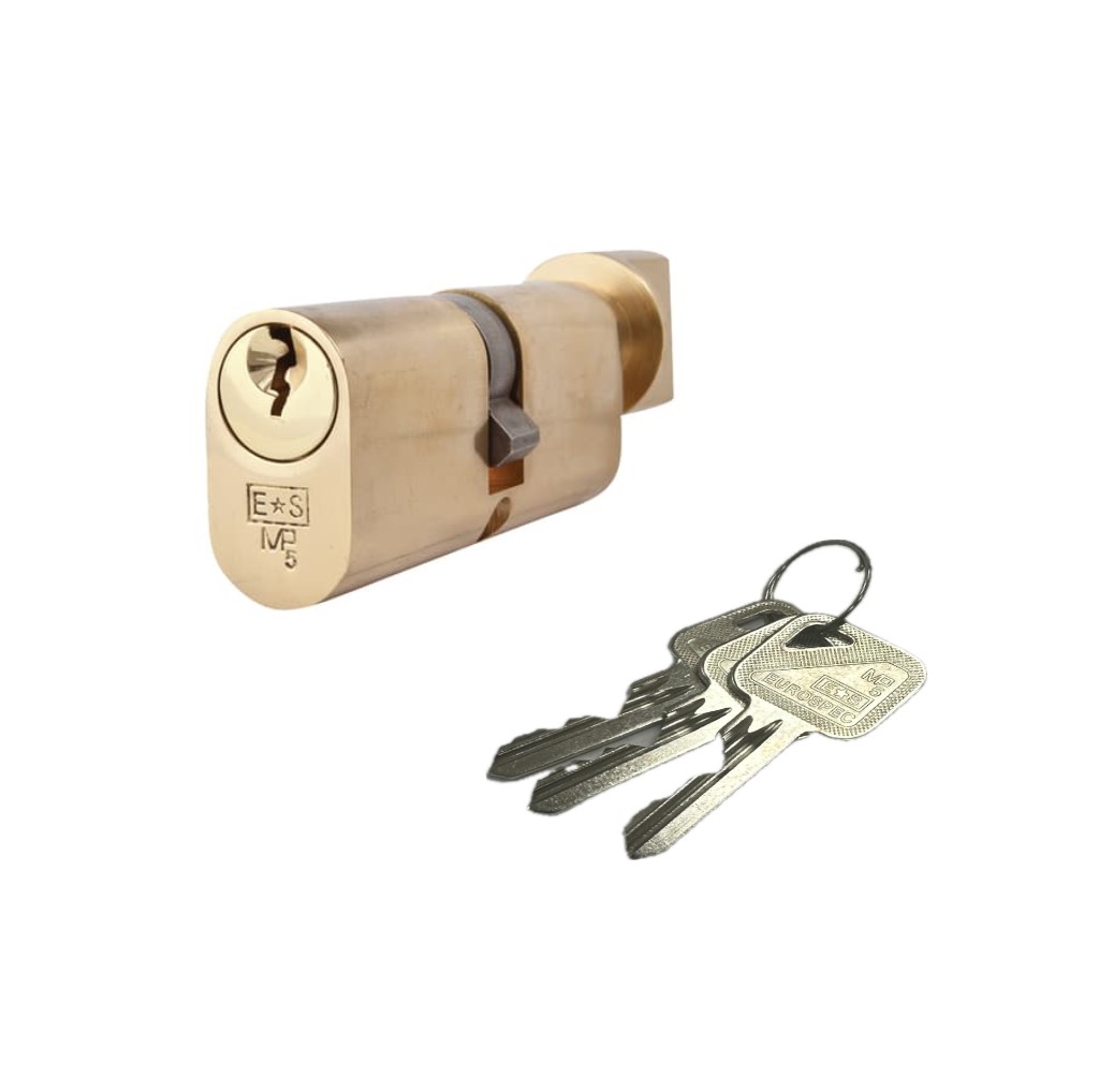 Eurospec CYB78360PB Oval Standard Turn Cylinder 60mm - Umk Polished Brass