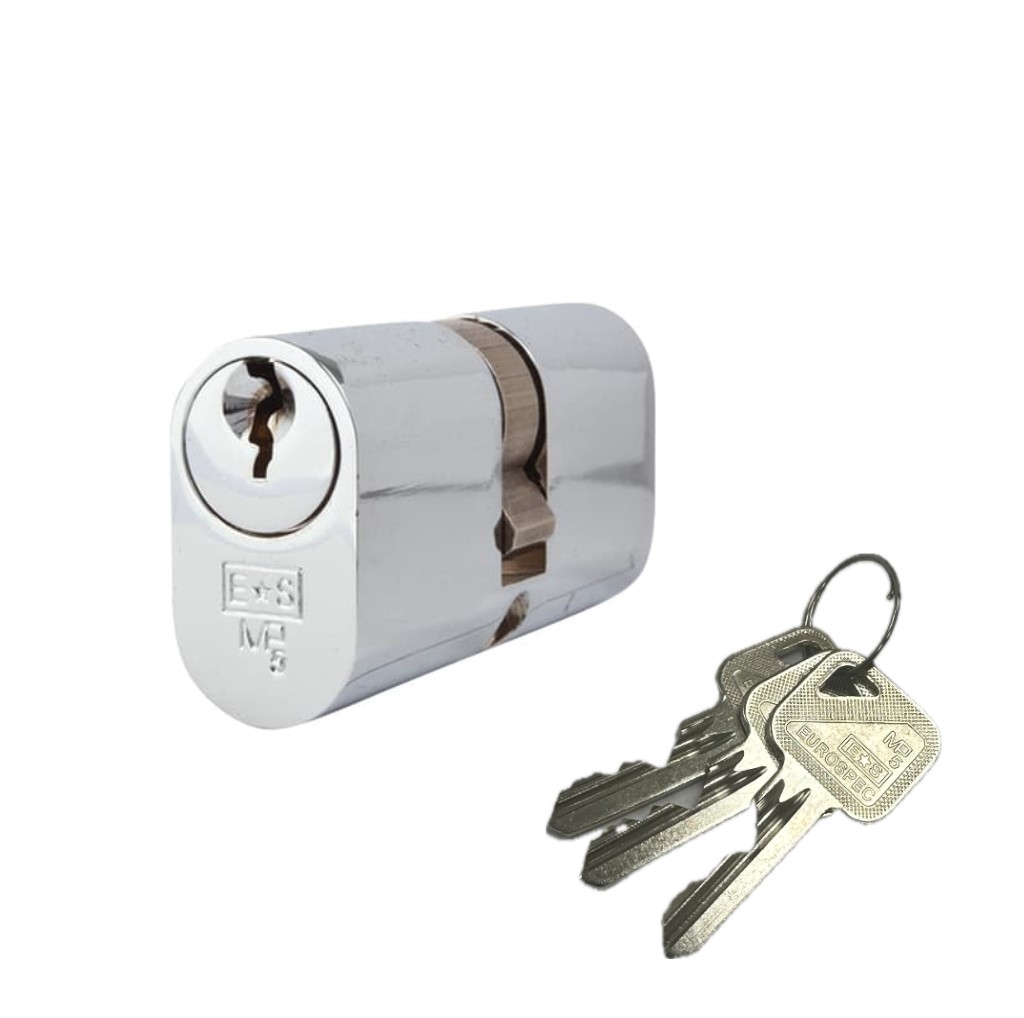 Eurospec CYB78260PC Oval Double Cylinder 60mm - Umk Polished Chrome