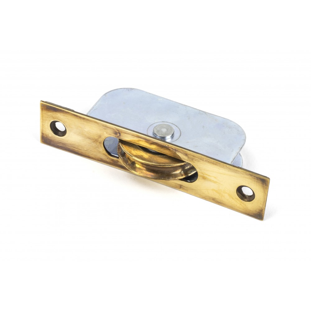 From The Anvil 83919 Aged Brass Square Ended Sash Pulley 75kg Aged Brass