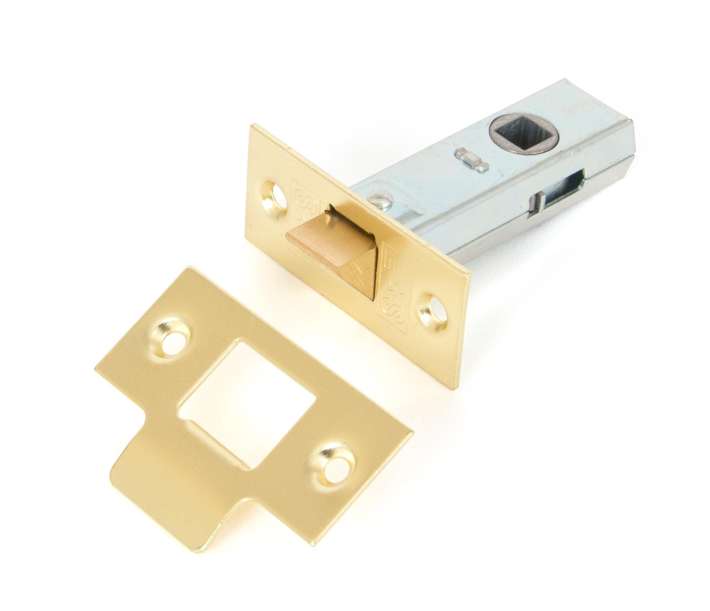 Electro Brassed 65mm tubular Mortice Latch From The Anvil
