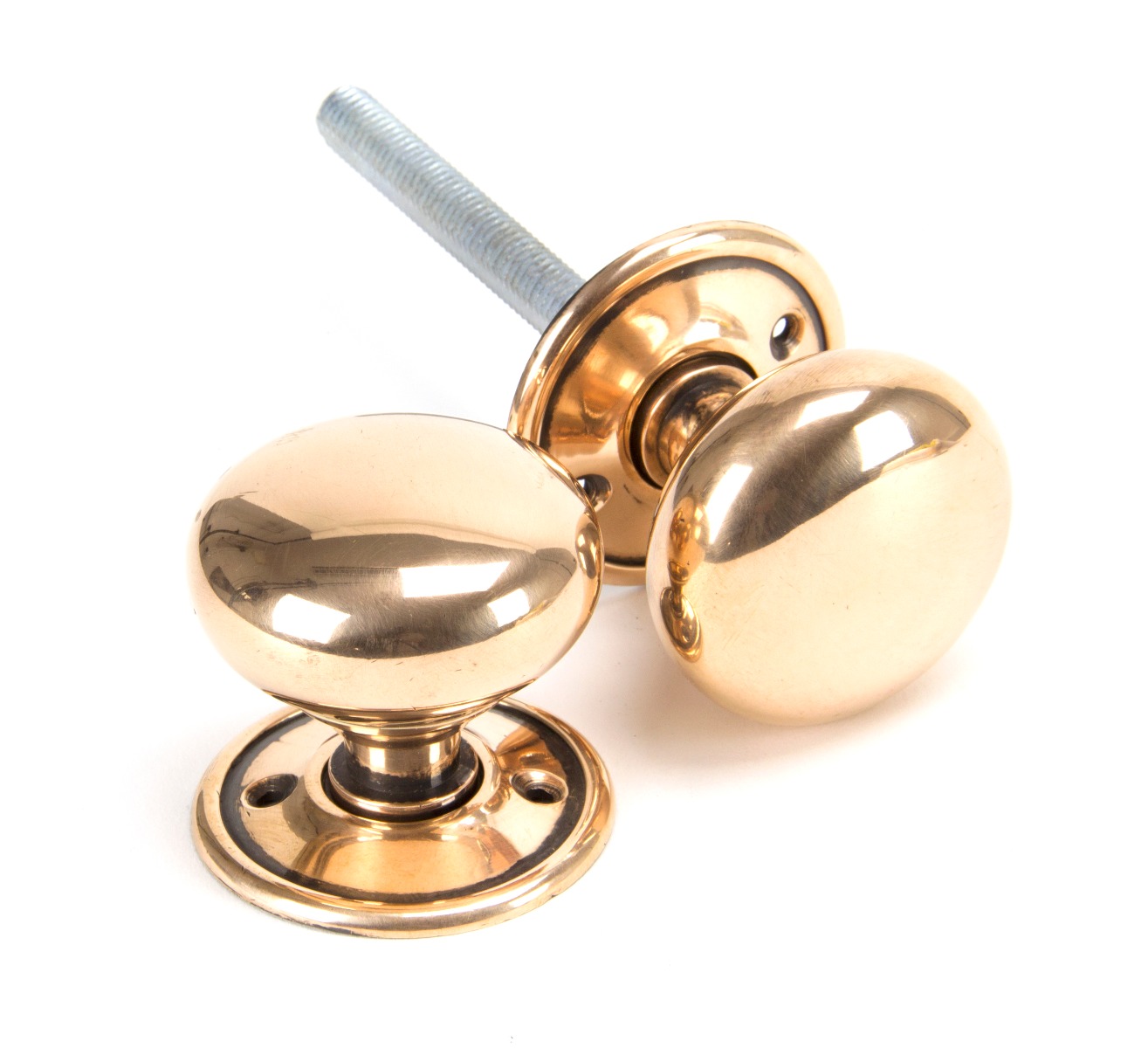 From The Anvil 91925 Polished Bronze Mushroom Mortice/Rim Knob Set