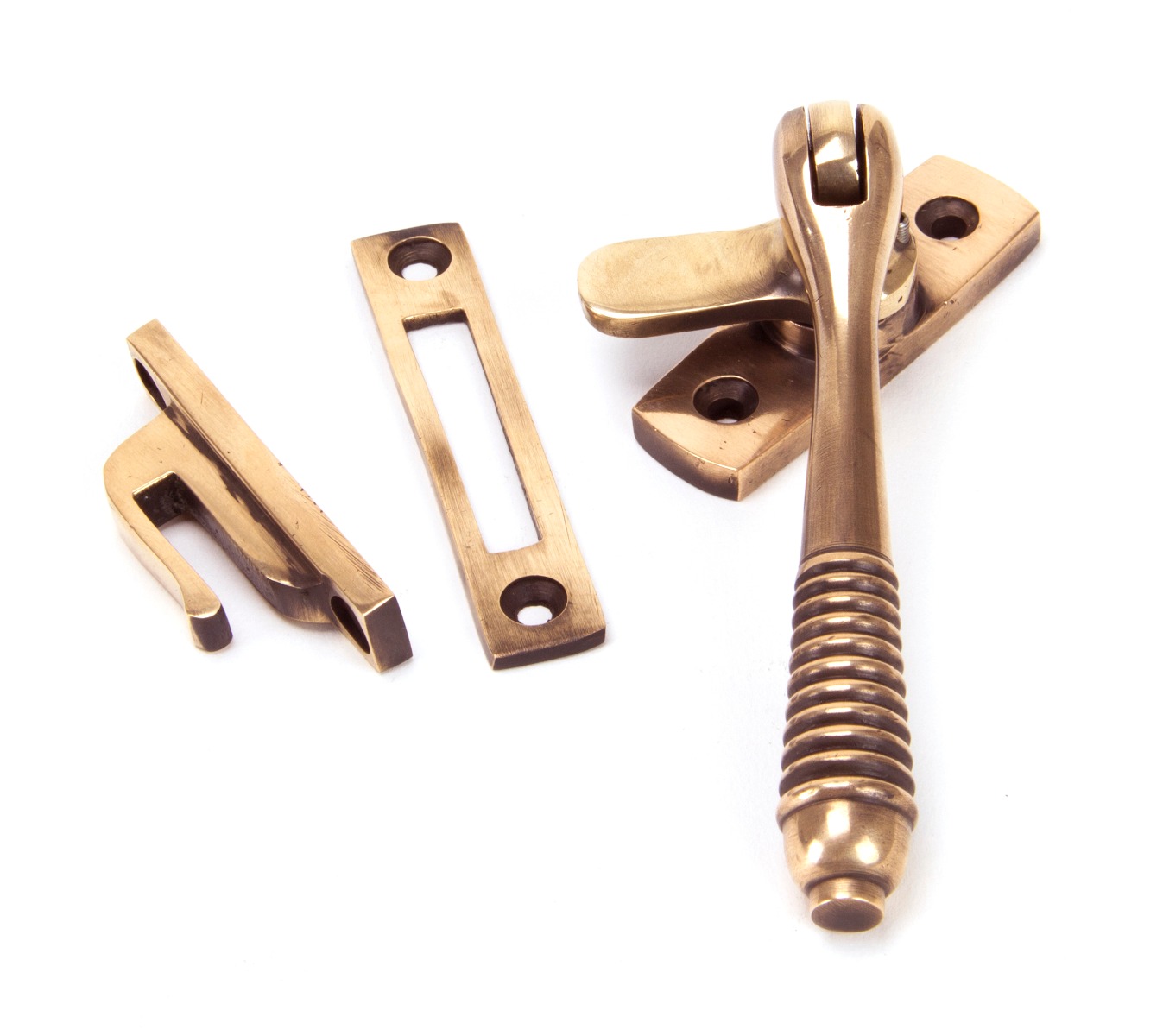 Polished Bronze Locking Reeded Fastener From The Anvil