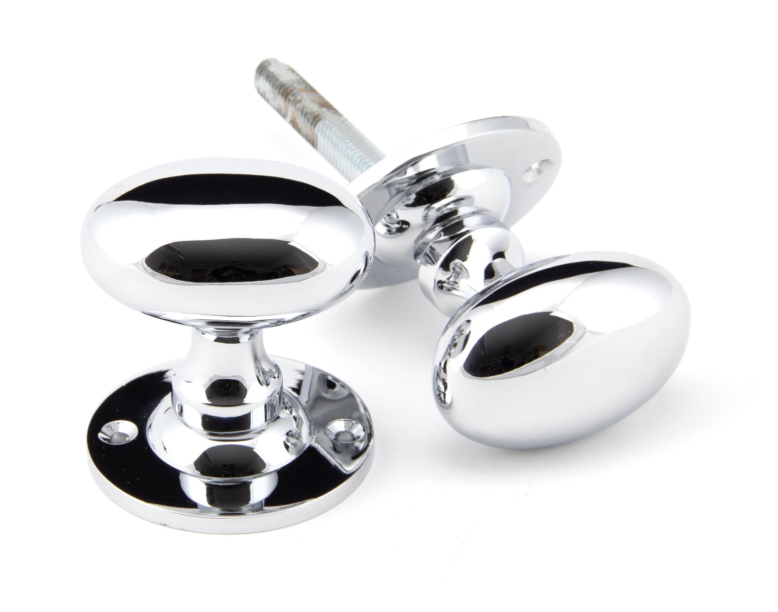From The Anvil 91975 Polished Chrome Oval Mortice/Rim Knob Set