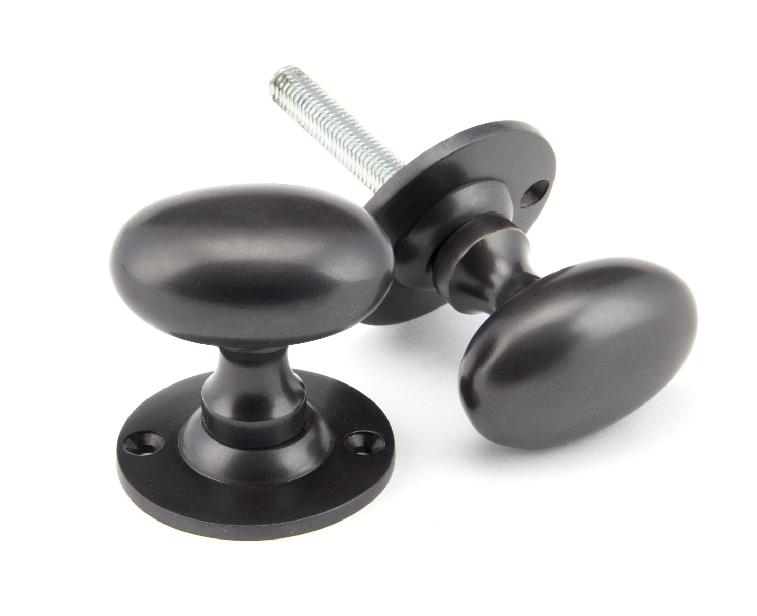 From The Anvil 91976 Aged Bronze Oval Mortice/Rim Knob Set