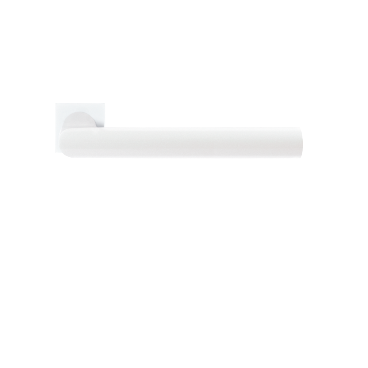 Karcher Design ER28QM Rhodos Door Handle on Square shaped mini rose in polaris white,