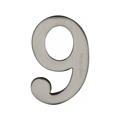 Heritage Brass C1568 9-SN Numeral 9 Self Adhesive 51mm (2) Satin Nickel finish