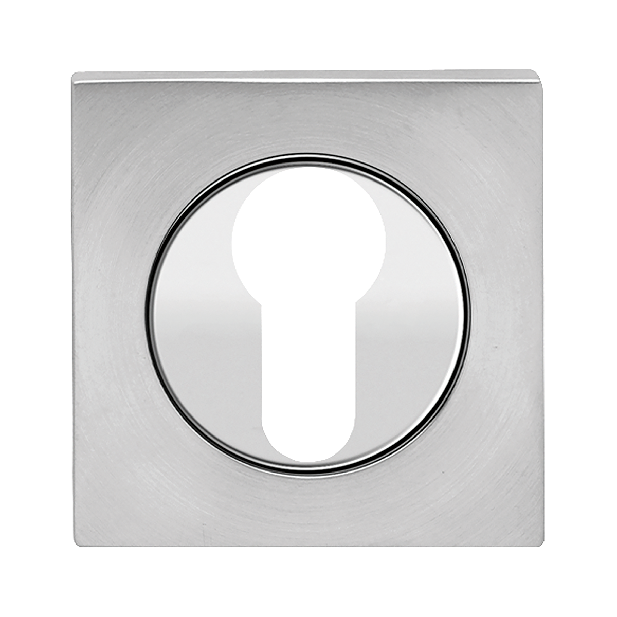 Karcher Design CEZ1341 PZ 73 3 piece rose, Euro profile cylinder Escutcheons satin / polished stainless steel