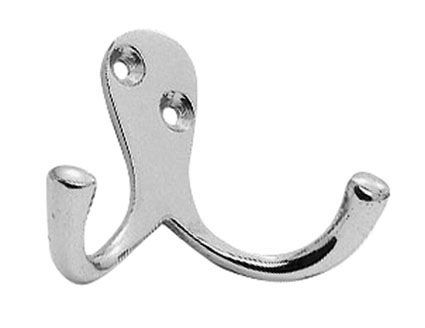 Carlisle Brass AA27CP Victorian - Double Robe Hook 51mm Polished Chrome