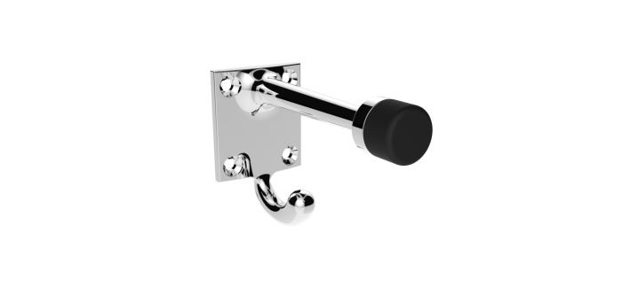 Carlisle Brass AA38CP Victorian - Hat & Coat Hook With Rubber Buffer 86mm Polished Chrome