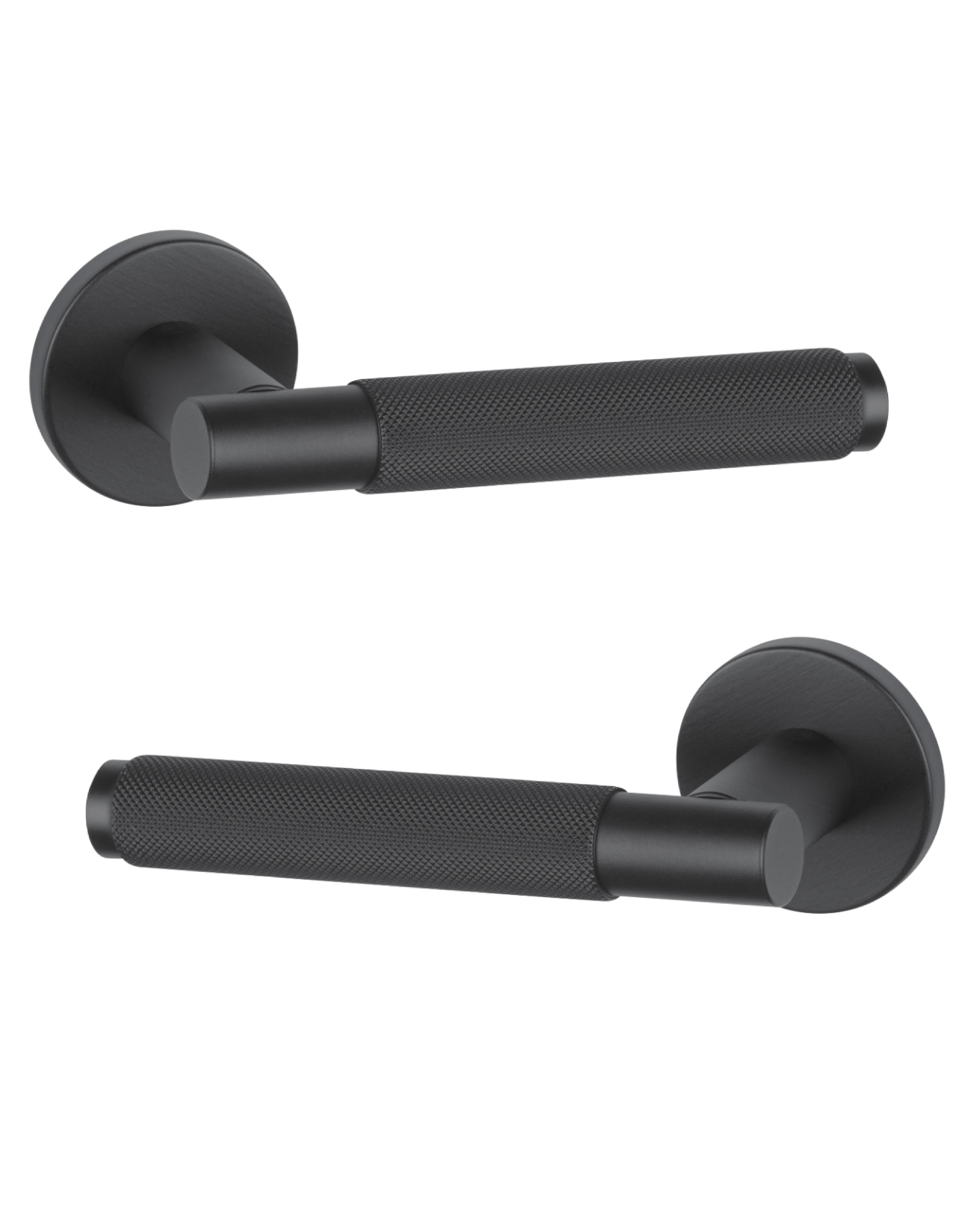 Acre & Clutton Nexus Knurled Lever on Round Rose - Matt Black
