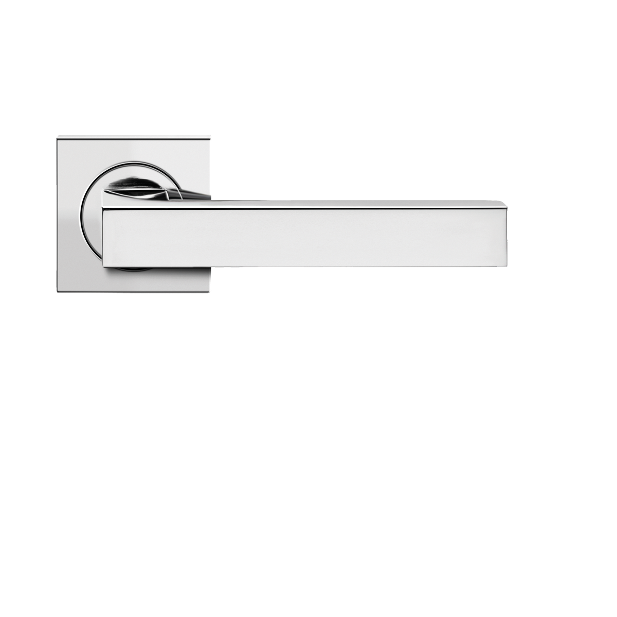 Karcher Design ER46Q Seattle Door Handle on Square shaped rose in polished stainless steel,
