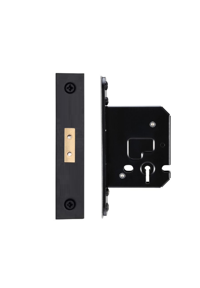 IRONZONE Architectural 3 Lever Dead Lock 76mm with 57mm Backset Black