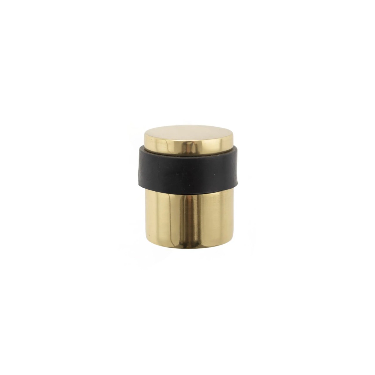 Atlantic Cylinder Premium Floor Mounted Door Stop - Satin Chrome/Polished Brass ADSCPPB