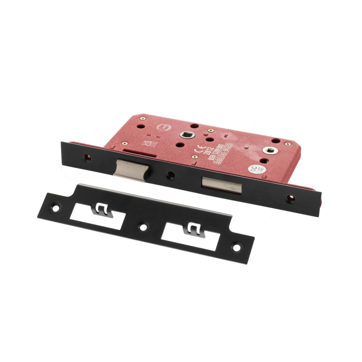 Atlantic DIN Bathroom Lock Double Turn 60mm backset - Matt Black ALKDINB60MB
