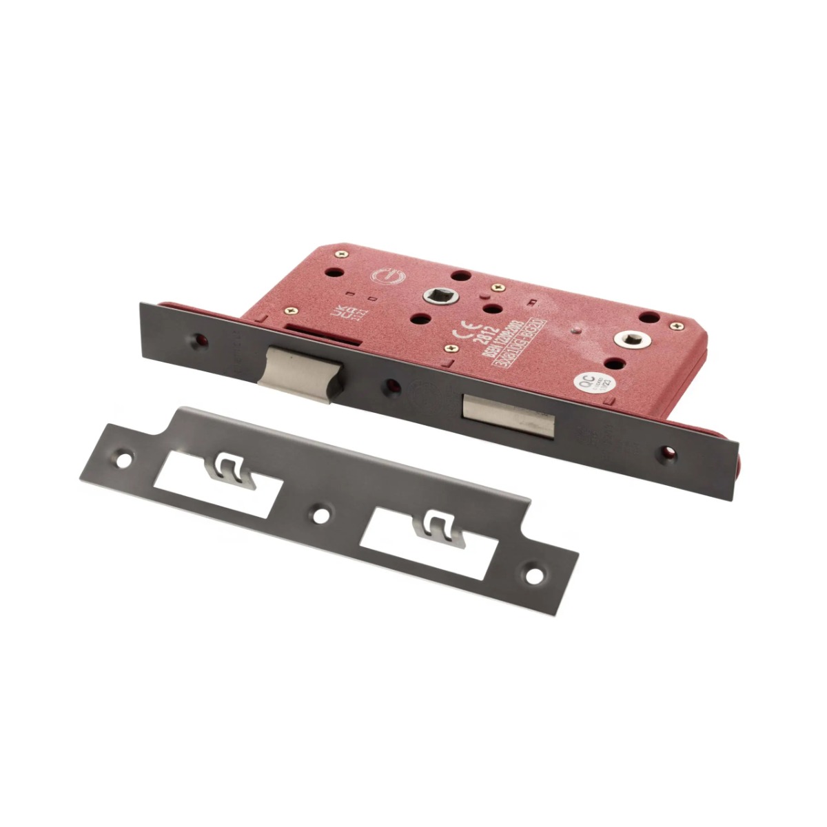 Atlantic DIN Bathroom Lock Double Turn 60mm backset - Matt Gun Metal ALKDINB60MBN
