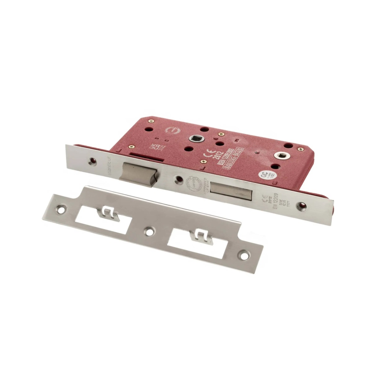 Atlantic DIN Bathroom Lock Double Turn 60mm backset - Polished Chrome ALKDINB60PC