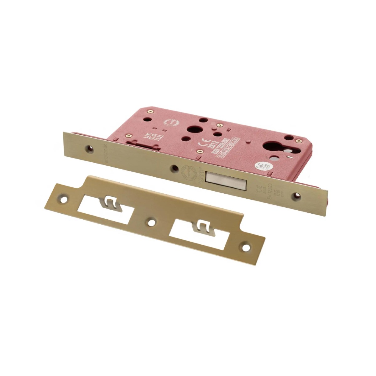 Atlantic DIN Euro Profile Deadlock Double Throw 60mm backset - Satin Brass ALKDINED60SB
