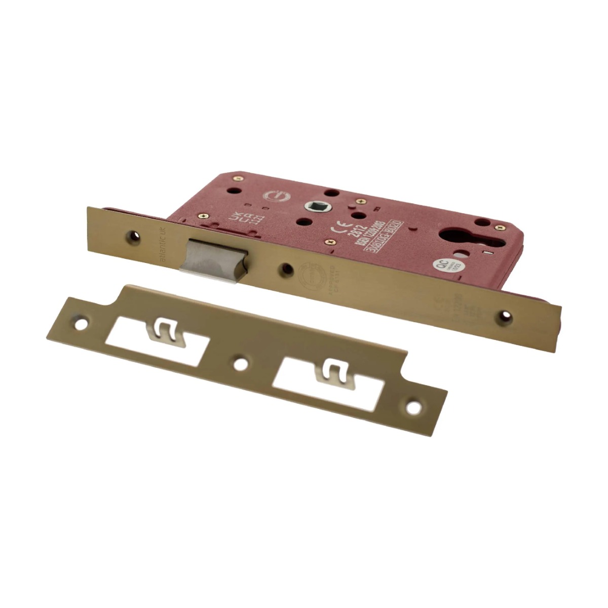 Atlantic DIN Latch 60mm backset - Satin Brass ALKDINL60SB