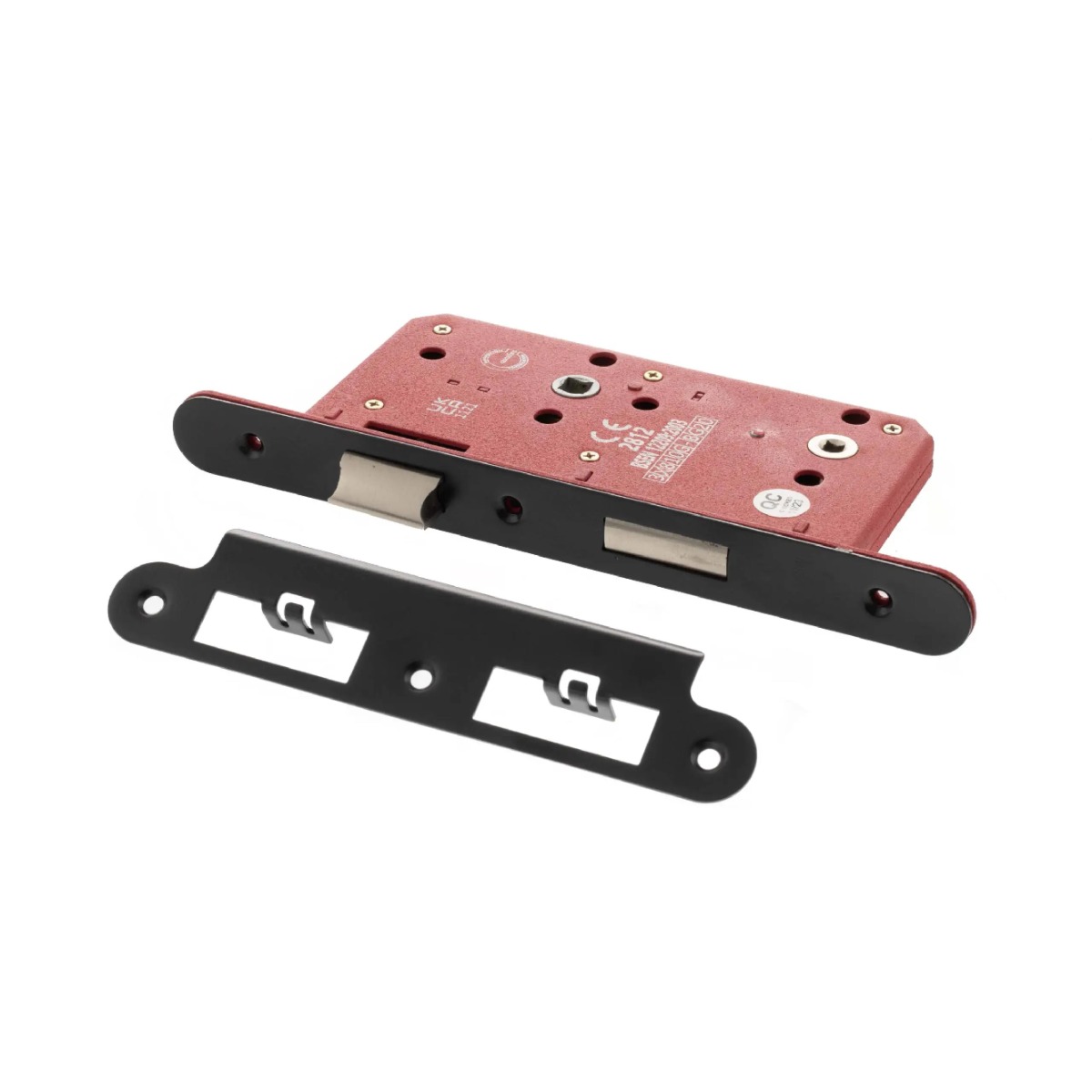 Atlantic DIN Radius Bathroom Lock Double Turn 60mm backset - Matt Black ALKDINRB60MB