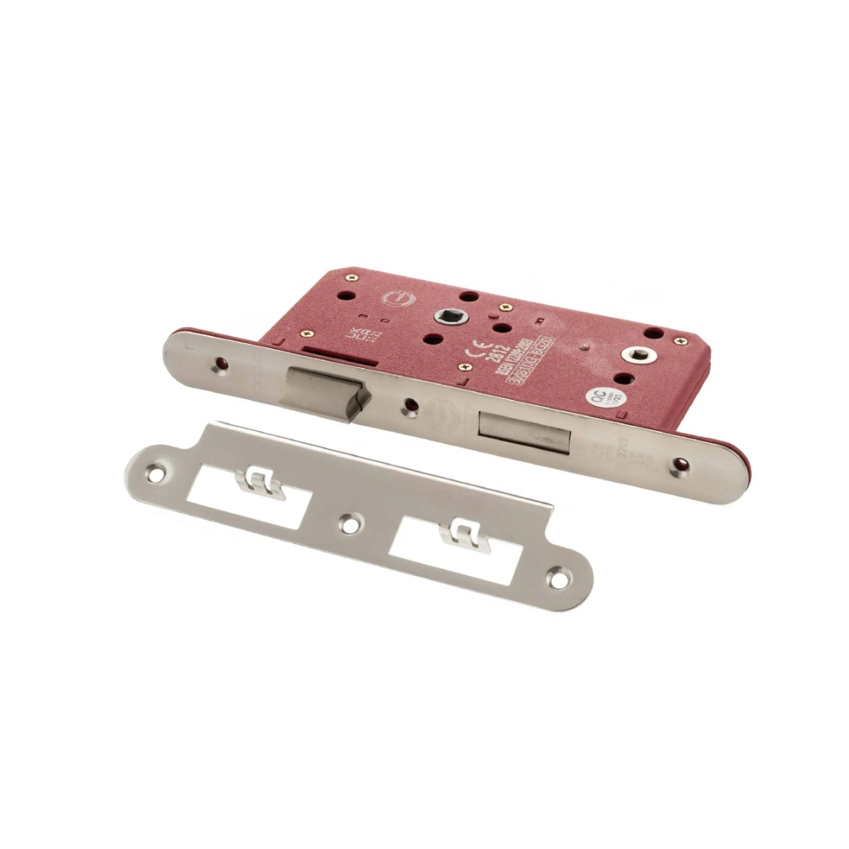 Atlantic DIN Radius Bathroom Lock Double Turn 60mm backset - Polished Chrome ALKDINRB60PC