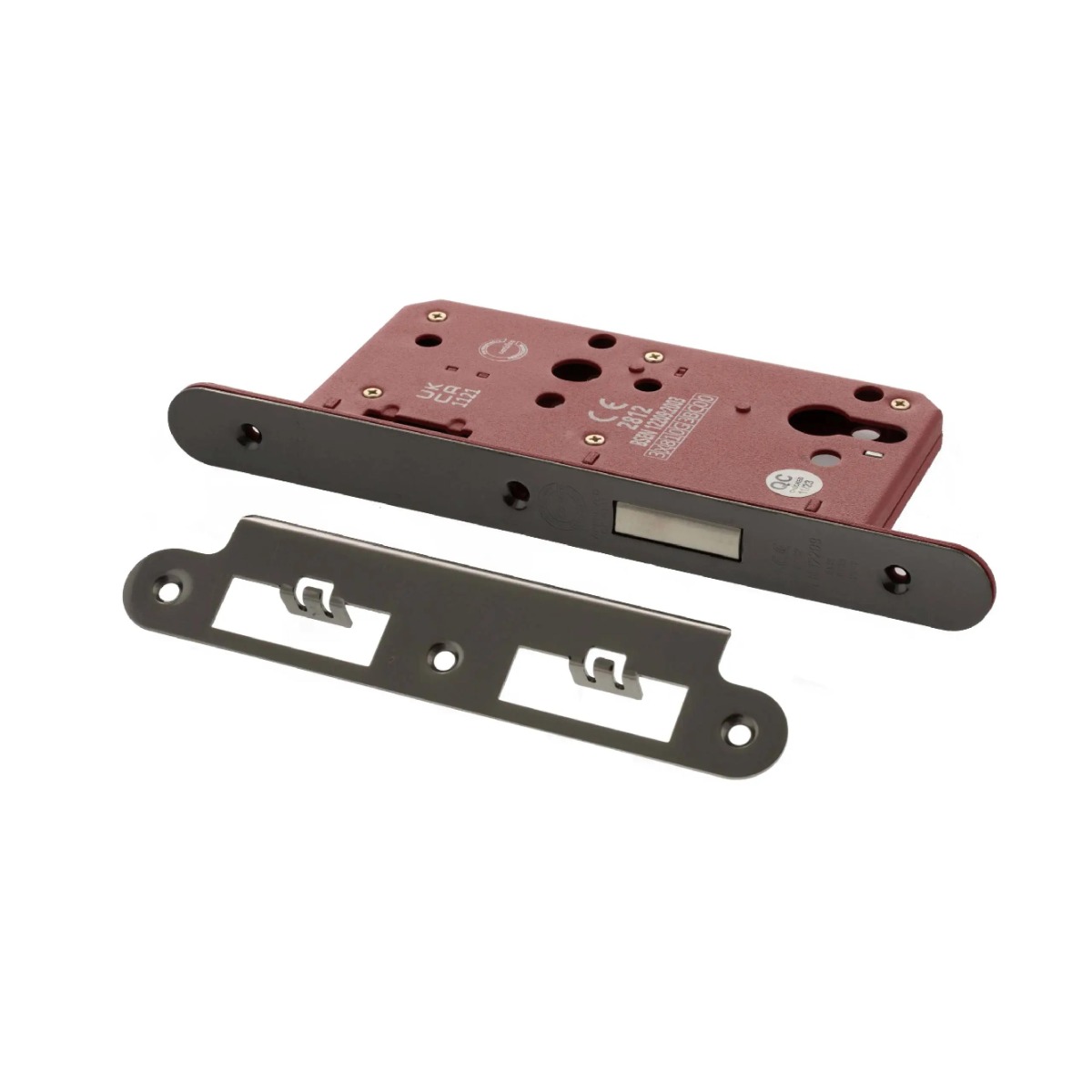 Atlantic DIN Radius Euro Profile Deadlock Double Throw 60mm backset - Black Nickel ALKDINRED60BN