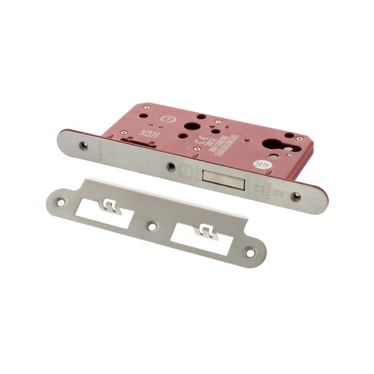 Atlantic DIN Radius Euro Profile Deadlock Double Throw 60mm backset - Satin Chrome ALKDINRED60SC