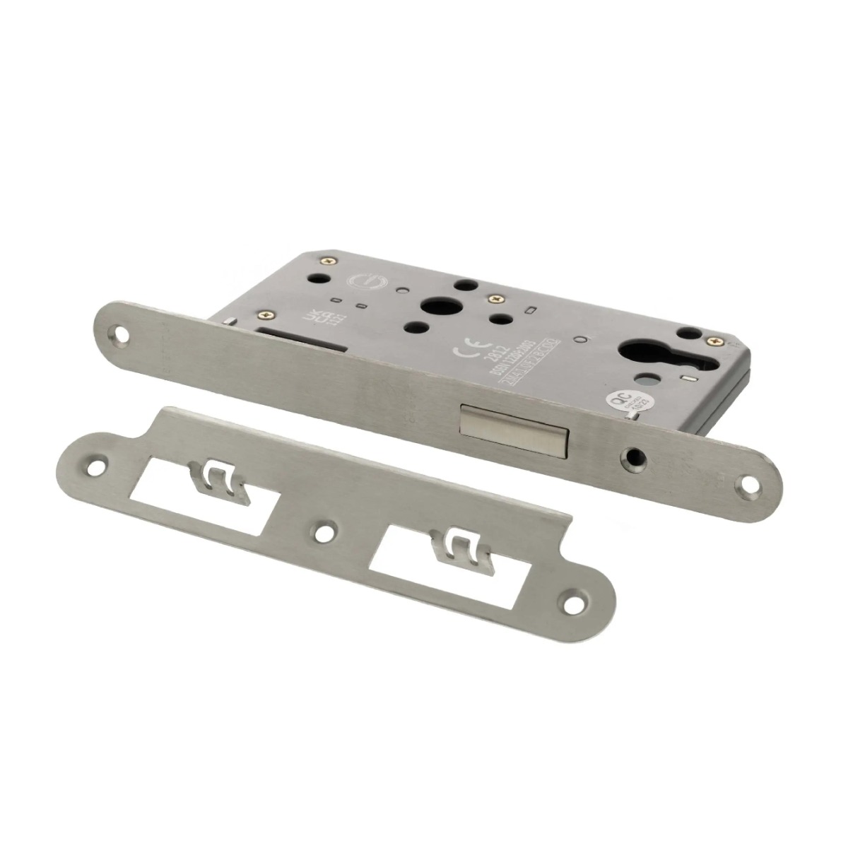 Atlantic DIN Radius Euro Profile Deadlock Double Throw 60mm backset - Satin Stainless Steel ALKDINRED60SSS