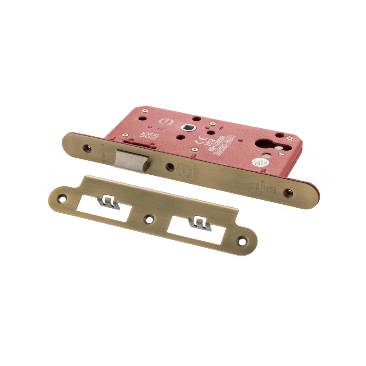 Atlantic DIN Radius Latch 60mm backset - Matt Antique Brass ALKDINRL60MAB