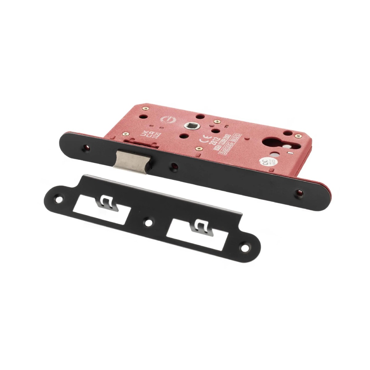 Atlantic DIN Radius Latch 60mm backset - Matt Black ALKDINRL60MB