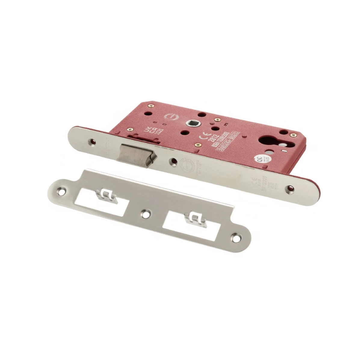 Atlantic DIN Radius Latch 60mm backset - Polished Chrome ALKDINRL60PC