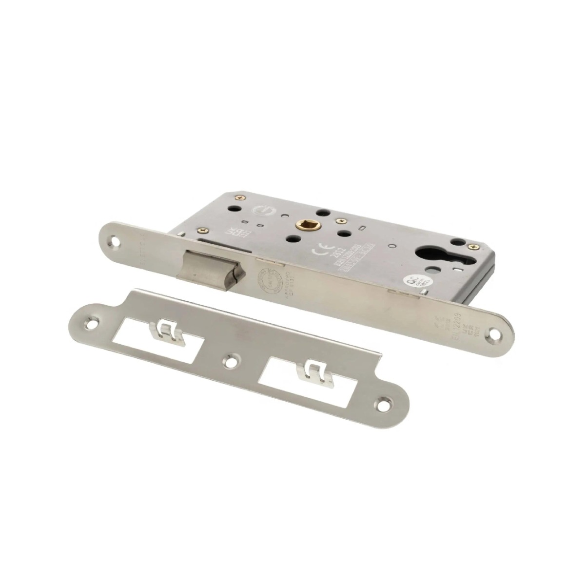 Atlantic DIN Radius Latch 60mm backset - Polished Stainless Steel ALKDINRL60PSS