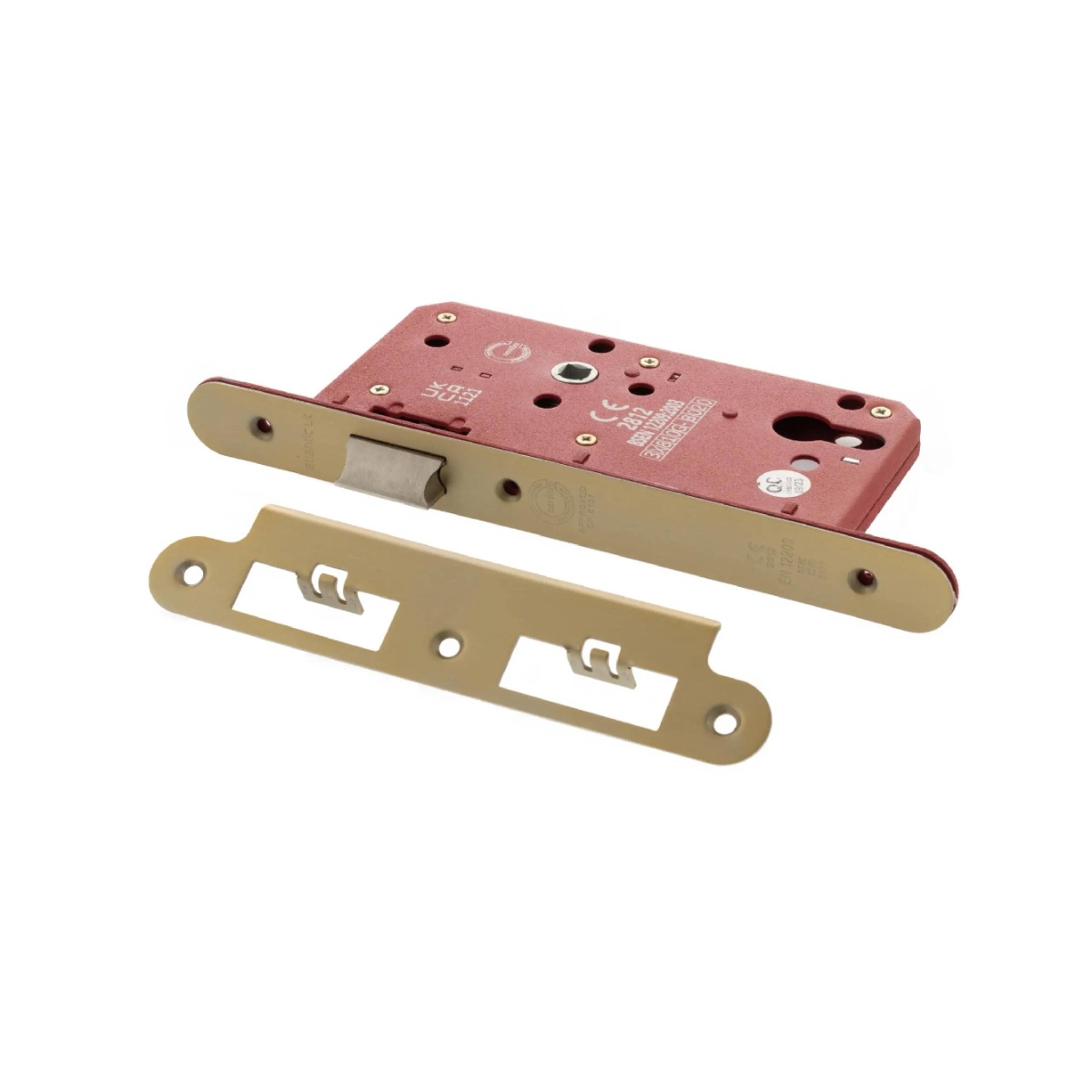 Atlantic DIN Radius Latch 60mm backset - Satin Brass ALKDINRL60SB