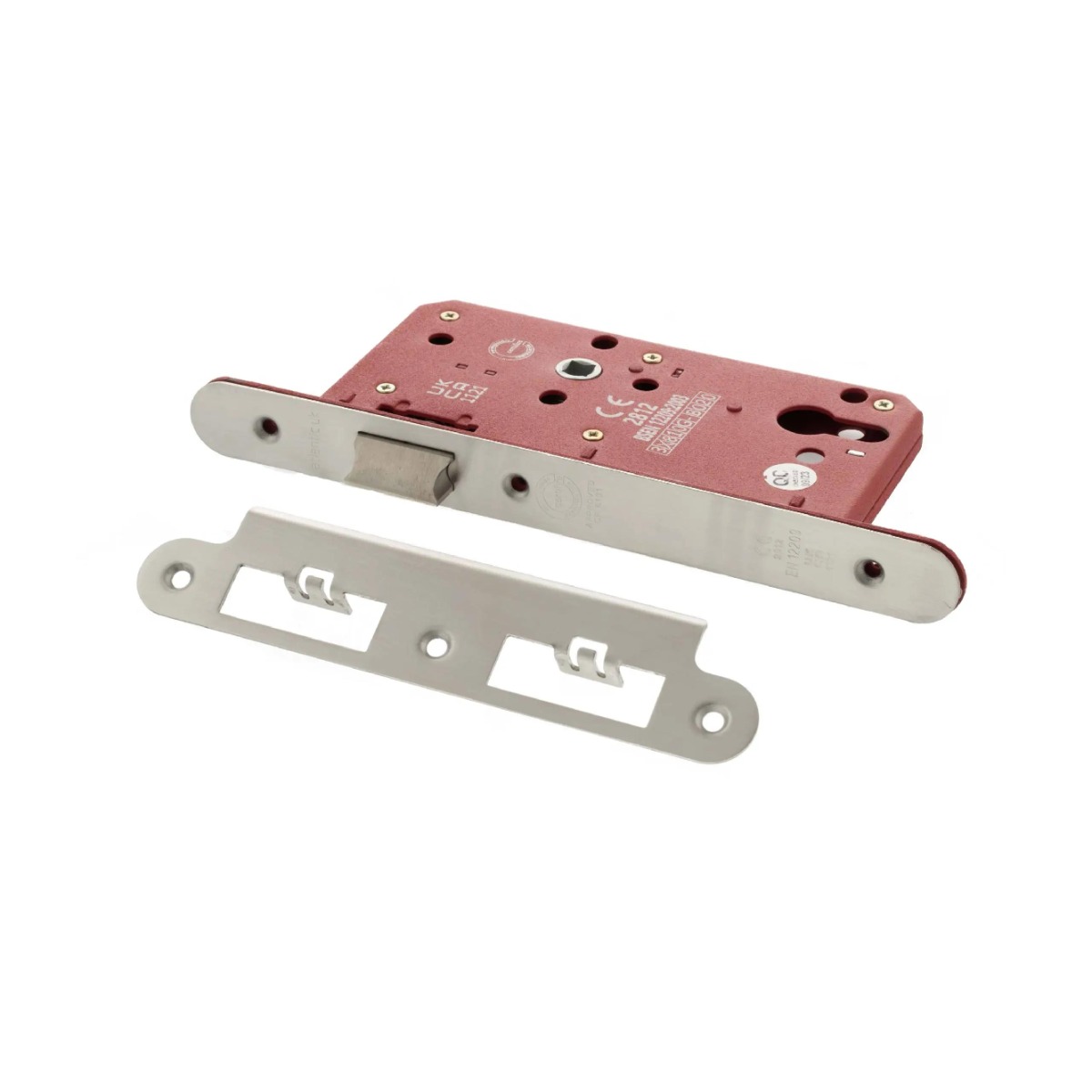 Atlantic DIN Radius Latch 60mm backset - Satin Chrome ALKDINRL60SC