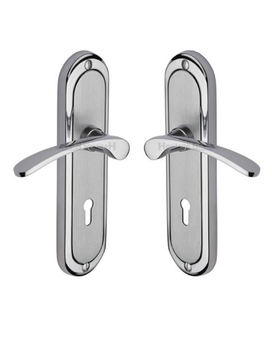Heritage Brass AMB6200-AP Door Handle Lever Lock Ambassador Design Apollo finish