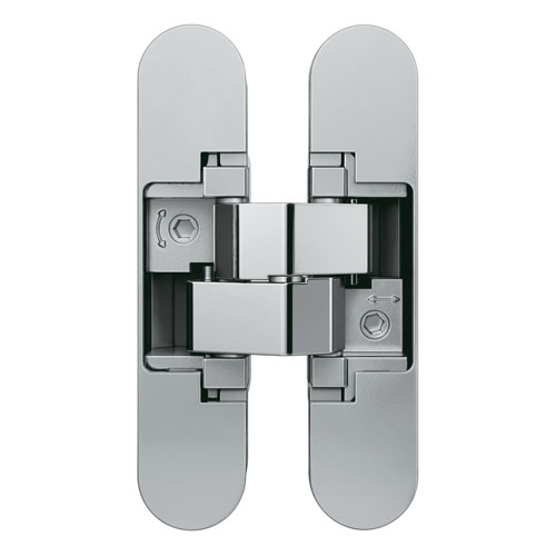 SIMONSWERK ANSELMI AN107 3D ADJUSTABLE CONCEALED Hinge with integrated closing function Polished Chrome (AN 039) 110mm for 40kg Door