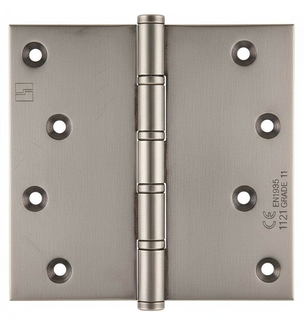Simonswerk 1560CE Ball Race Brass Butt Projection Hinges CE marked FD30 fire rated 100mm x 100mm c/w Screws Antique Nickel