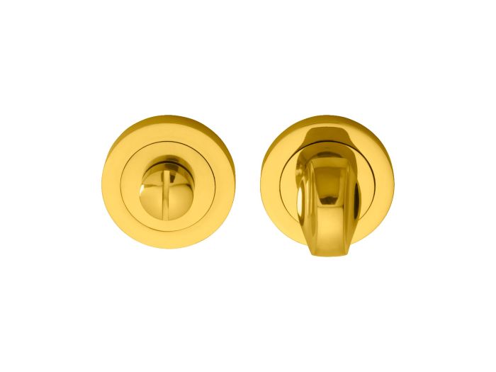 Carlisle Brass AQ12 Turn & Release On Concealed Fix Round Rose (4.9 X 67mm Spindle) 51mm Polished Brass
