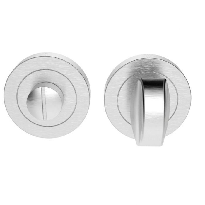 Carlisle Brass AQ12SC Turn & Release On Concealed Fix Round Rose (4.5 X 67mm Spindle) 51mm Satin Chrome