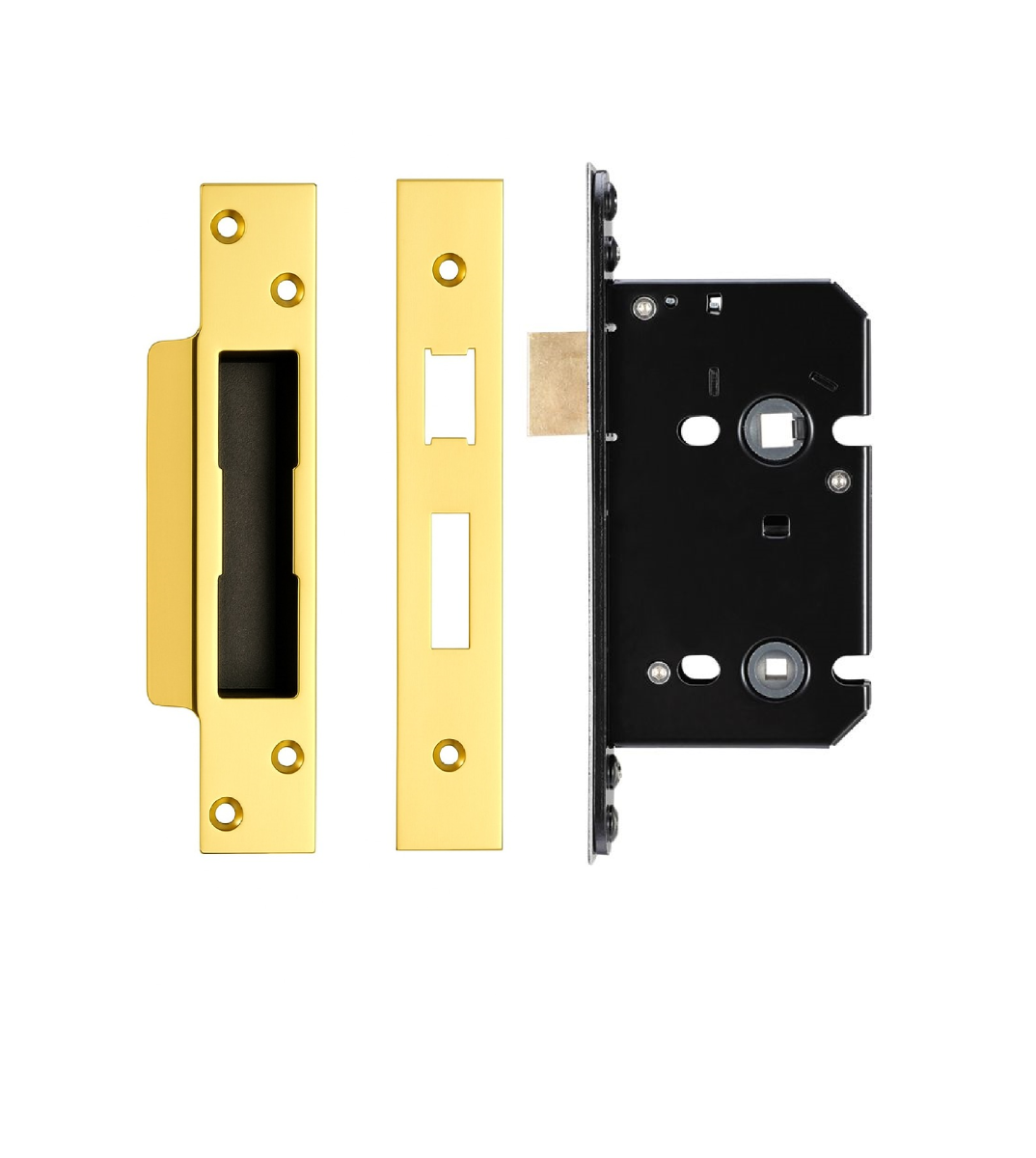 IRONZONE Architectural Bathroom Sash Lock 64mm with 45mm Backset Reversable Latch Polsihed Brass